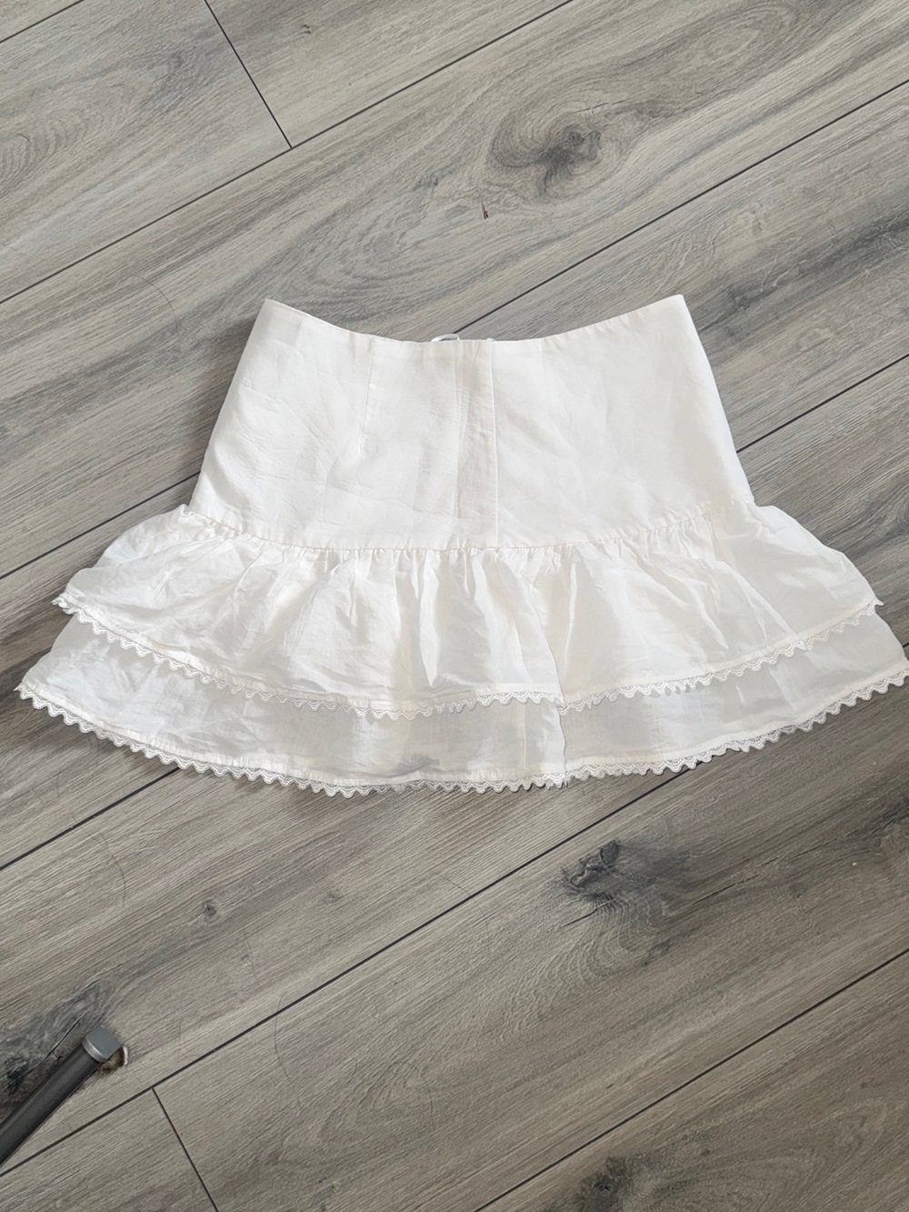 Zara White Tiered Ruffle Mini Skirt